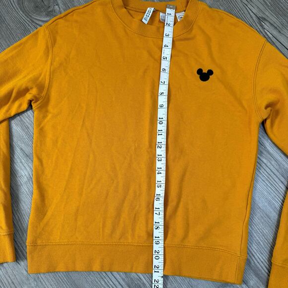 Disney H&M Mickey Mouse Crewneck Sweatshirt Women’s Small Mustard Yellow - Picture 5 of 10